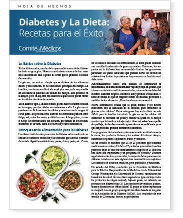 Diabetes y La Dieta: Recetas para el Éxito
