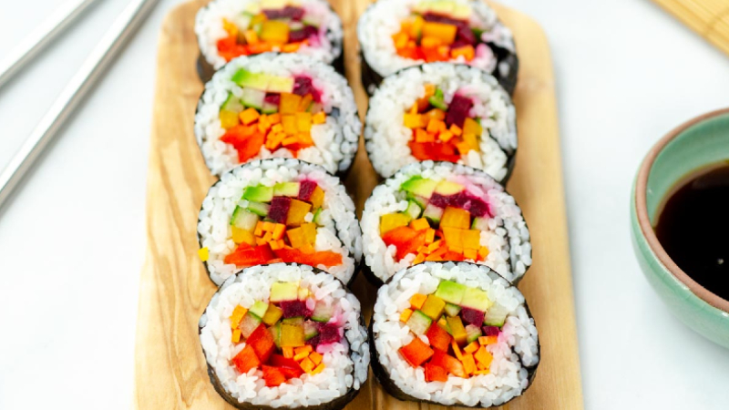 Rainbow Veggie Sushi Rolls