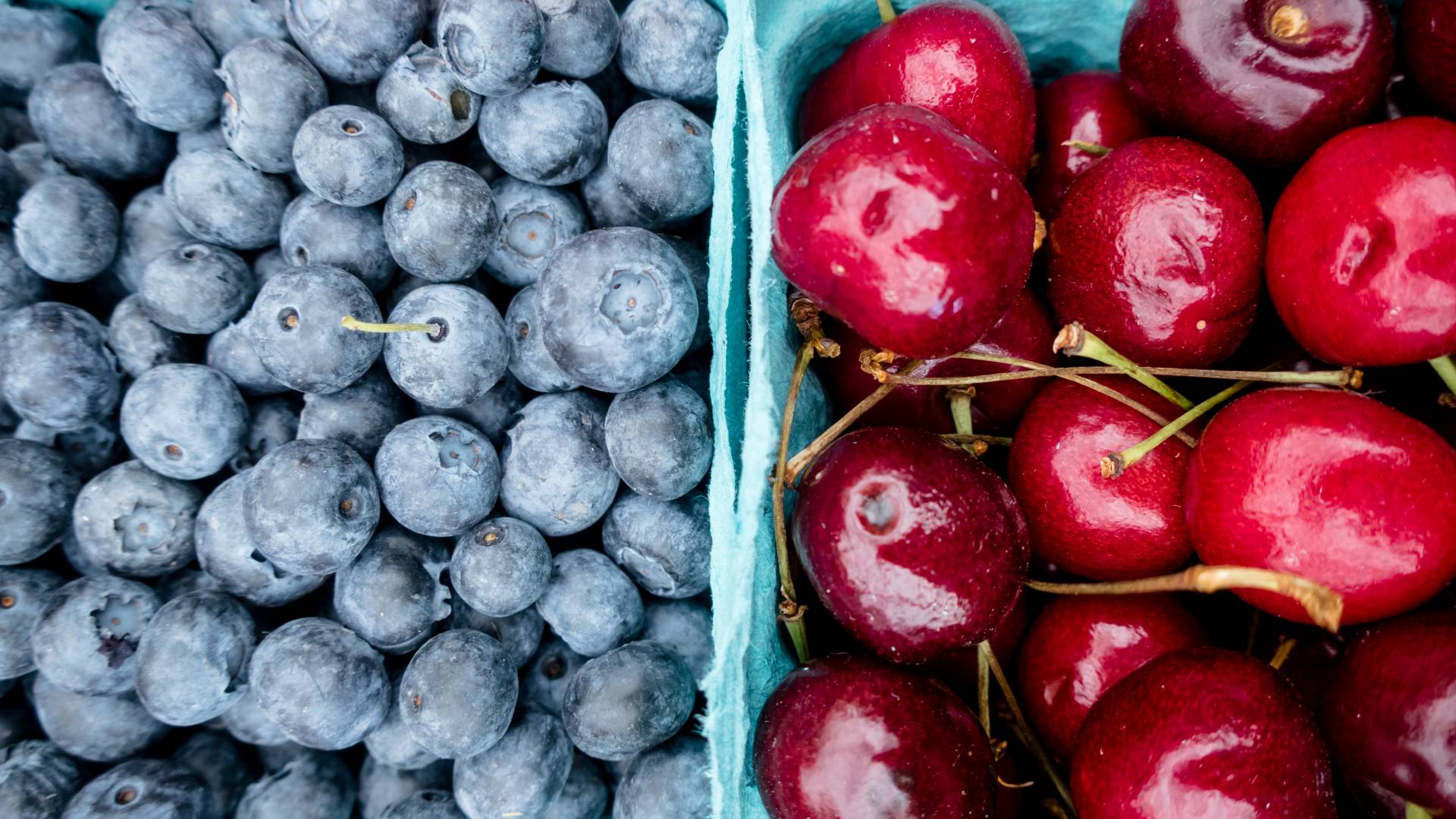 blueberries and cherries