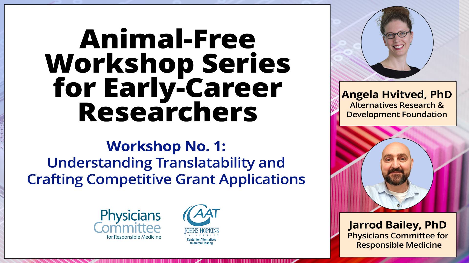 Physicians Committee Launches New Workshop Series for Early-Career Researchers Focused on Animal-Free Methods