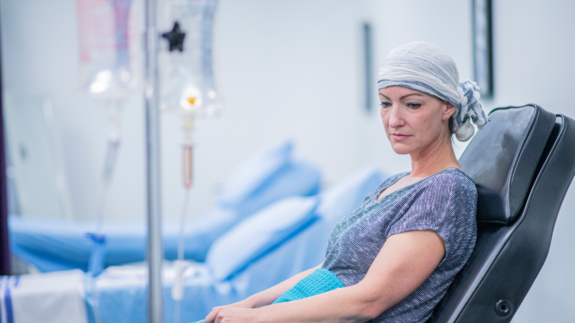 woman with IV drip