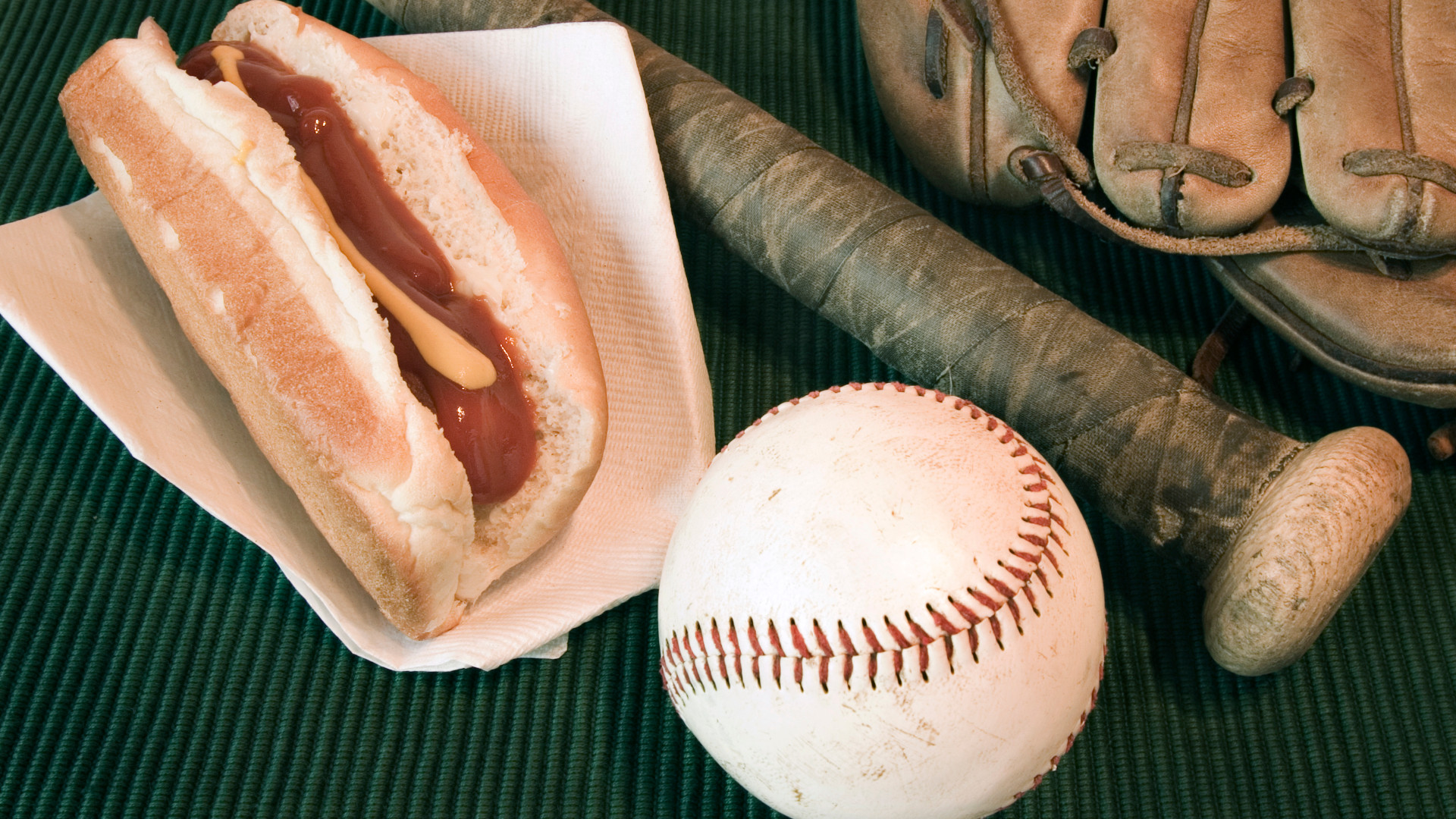 hotdog and baseball