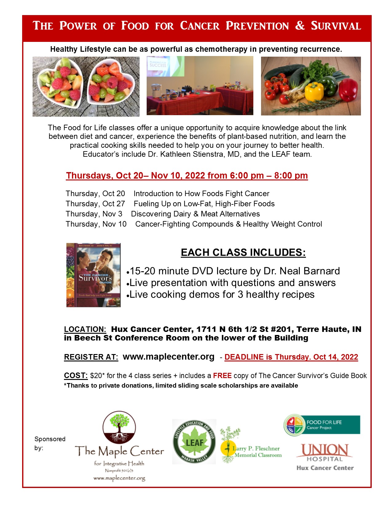 The Power of Food for Cancer Prevention & Survival Class